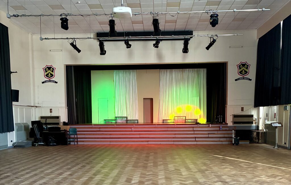 school LED stage lighting installation